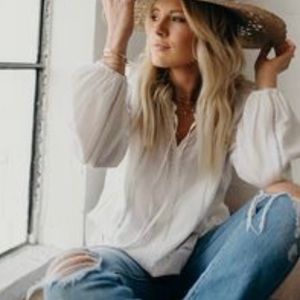 CJLA Carly Jean Top Blouse Long Sleeve Boho M